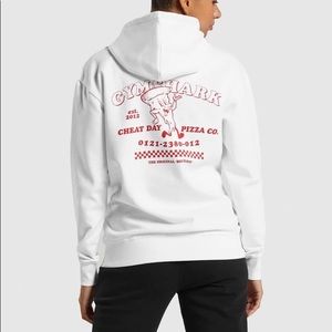 Gymshark Pizza Co. Graphic Hoodie a white and red size Medium